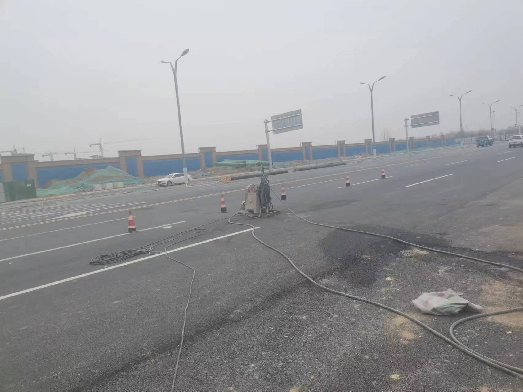 企石镇马路注浆